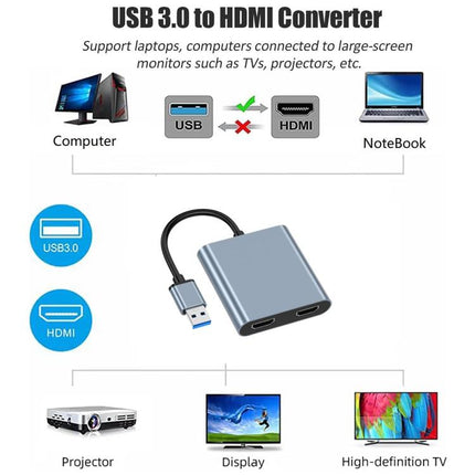USB 3.0 To Dual HDMI, USB, USB-C / Type-C  High Definition Converter 4K USB Same Screen Extender, USB 3.0 To Dual HDMI