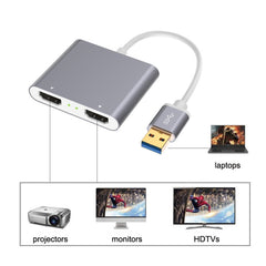 USB 3.0 To Dual HDMI High Definition Converter 4K USB Same Screen Extender, USB 3.0 To Dual HDMI