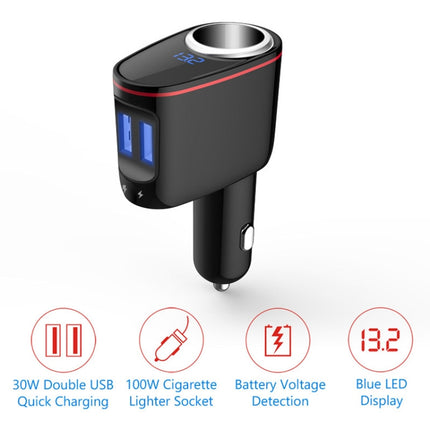 Multifunctional Car Cigarette Lighter 100W One for Two High Power Charger, S-06A, S-06 Bluetooth