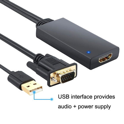HD55Y VGA To HDMI Adapter Cable VGA+USB To HD 1080P Converter With Power Supply, VGA+USB To HDMI