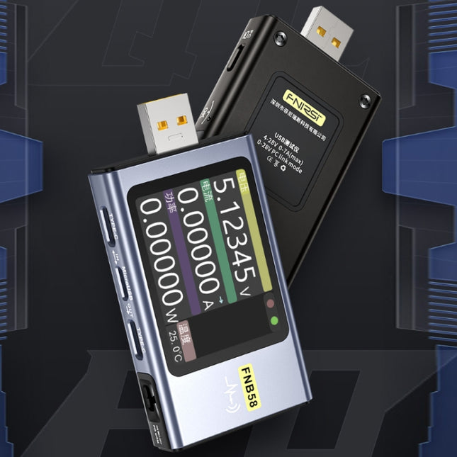 FNIRSI FNB58 USB Voltage Ammeter TYPE-C Fast Charge Power Tester, Bluetooth, Without Bluetooth