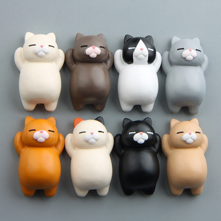 Cartoon Cat Fridge Magnet Resin Ornament Ornament, With Magnetic Sticker, Without Magnetic Sticker