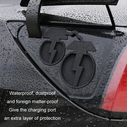 For Tesla Model3/Y 2pcs Charging Port Silicone Dustproof Waterproof Cover, Split Black, Split Red, Split Blue, Conjoined Black, Conjoined Red, Conjoined Blue, EU Standard Black
