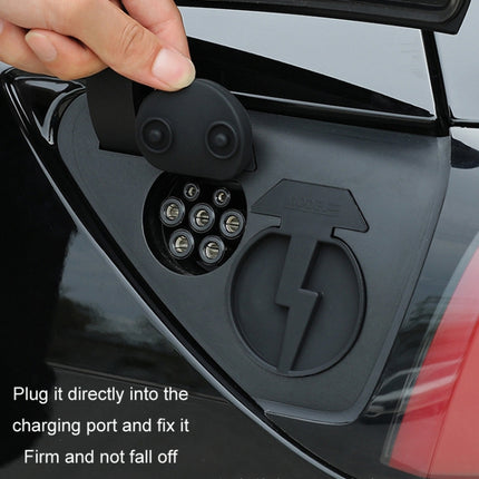 For Tesla Model3/Y 2pcs Charging Port Silicone Dustproof Waterproof Cover, Split Black, Split Red, Split Blue, Conjoined Black, Conjoined Red, Conjoined Blue, EU Standard Black