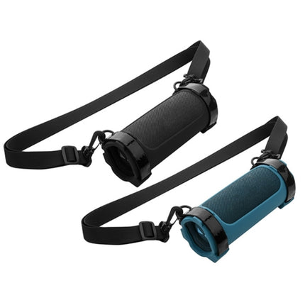 Für JBL Flip 6 Lautsprecher Tasche Reise Tragen Silikon Fall Mit Schulter Gurt, Schwarz 2, Blau 2