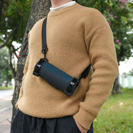Für JBL Flip 6 Lautsprecher Tasche Reise Tragen Silikon Fall Mit Schulter Gurt, Schwarz 2, Blau 2