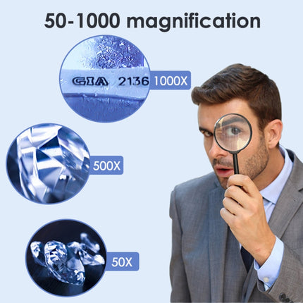 HJ1000 50-1000X 3000mAh Diamant-Taillen-Code-Mikroskop GIA Schmuck-Taillen-Code-Instrument, HJ1000