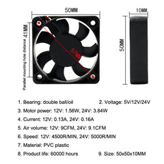 5cm Silent DC Cooling Fan, 3pcs XIN RUI FENG 5V Oil Bearing, 3pcs XIN RUI FENG 12V Oil Bearing, 3pcs XIN RUI FENG 24V Oil Bearing, 3pcs XIN RUI FENG 5V Ball Bearing, 3pcs XIN RUI FENG 12V Ball Bearing, 3pcs XIN RUI FENG 24V Ball Bearing
