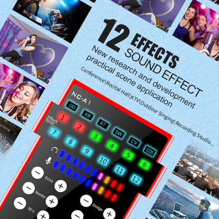 NC-A1 Bluetooth 5.0 Sound Card 12 Kinds Of Sound Effects Support Real-Time Monitoring, NC-A1