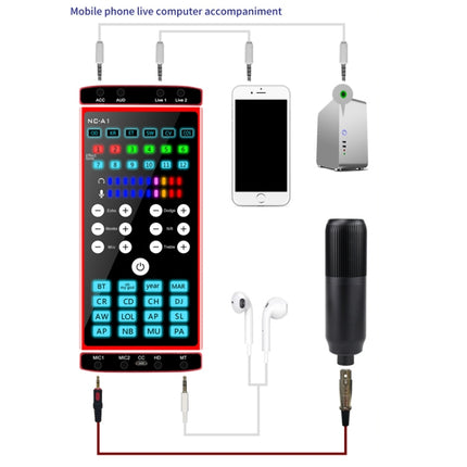 NC-A1 Bluetooth 5.0 Sound Card 12 Kinds Of Sound Effects Support Real-Time Monitoring, NC-A1