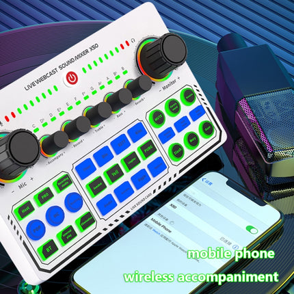 X50 Bluetooth RGB LED Live Sound Card With OTG Port Interface, X50