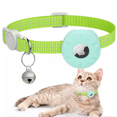 For AirTag Tracker Silicone Case Reflective Pet Cat Collar With Bell