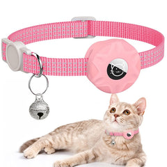 For AirTag Tracker Silicone Case Reflective Pet Cat Collar With Bell