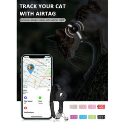 For AirTag Tracker Silicone Case Reflective Pet Cat Collar With Bell