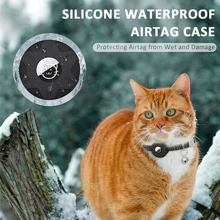 For AirTag Tracker Silicone Case Reflective Pet Cat Collar With Bell