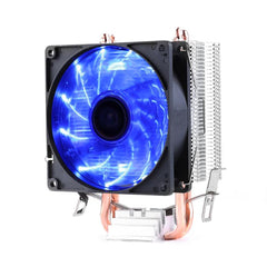 Desktop Computer Double Copper Tube CPU Radiator Super Quiet, 2 Tube Color Light 3-pin Double Fan, 2 Tube Without Light 3-pin Single Fan, 2 Tube Without Light 3-pin Double Fan, 2 Tube Red Light 3-pin Single Fan, 2 Tube Blue Light 3-pin Single Fan������...