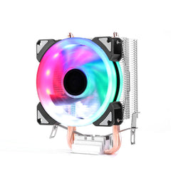 Desktop Computer Double Copper Tube CPU Radiator Super Quiet, 2 Tube Color Light 3-pin Double Fan, 2 Tube Without Light 3-pin Single Fan, 2 Tube Without Light 3-pin Double Fan, 2 Tube Red Light 3-pin Single Fan, 2 Tube Blue Light 3-pin Single Fan������...