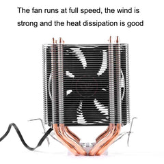 Desktop Computer Double Copper Tube CPU Radiator Super Quiet, 2 Tube Color Light 3-pin Double Fan, 2 Tube Without Light 3-pin Single Fan, 2 Tube Without Light 3-pin Double Fan, 2 Tube Red Light 3-pin Single Fan, 2 Tube Blue Light 3-pin Single Fan������...