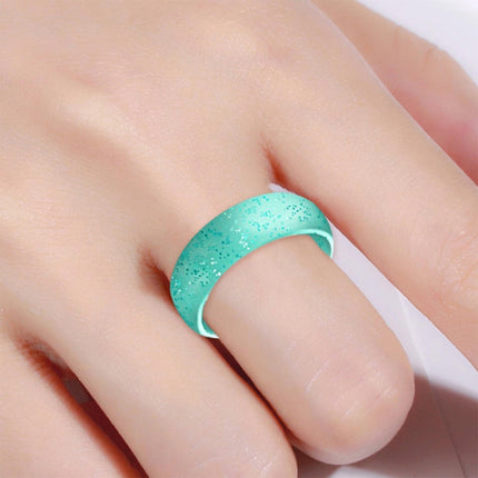 SH100 5.7mm Wide Silicone Ring Glitter Couple Ring, No.8, No.9