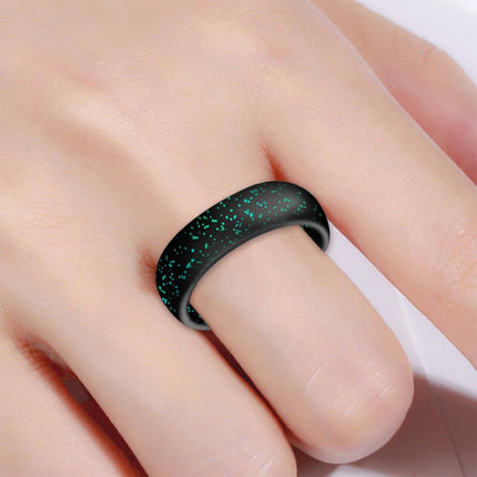 SH100 5.7mm Wide Silicone Ring Glitter Couple Ring, No.8, No.9