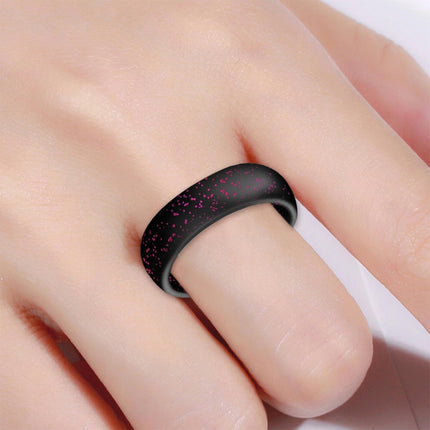 SH100 5.7mm Wide Silicone Ring Glitter Couple Ring, No.8, No.9