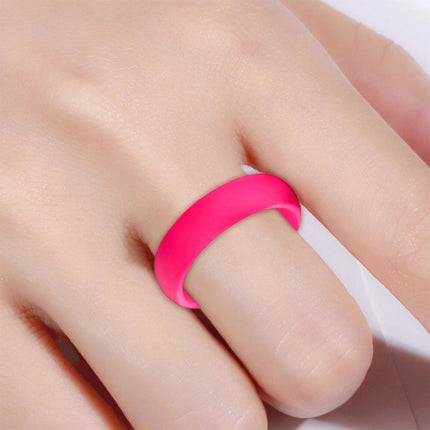 SH100 5.7mm Wide Silicone Ring Glitter Couple Ring, No.8, No.9