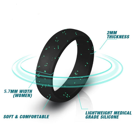 SH100 5.7mm Wide Silicone Ring Glitter Couple Ring, No.10