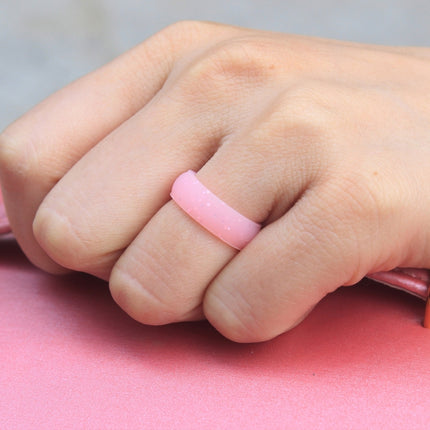 SH100 5.7mm Wide Silicone Ring Glitter Couple Ring, No.8, No.9