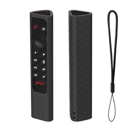 For NVIDIA Shield TV Pro 4K HDR Remote Control Silicone Case With Lanyard, YK010 Black