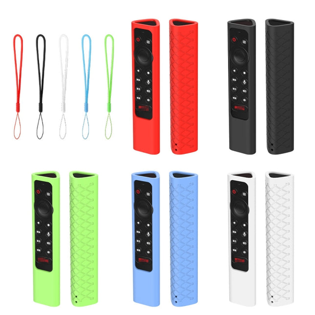 For NVIDIA Shield TV Pro 4K HDR Remote Control Silicone Case With Lanyard, YK010 Black