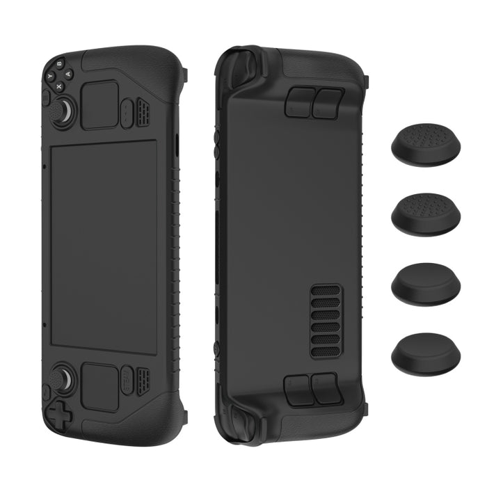 For Steam Deck Game Controller Soft Silicone Protective Cover Case With 4pcs Key Cap, SD001 (Black), SD001 (Red), SD001 (Luminous Blue), SD001 (Luminous Green)