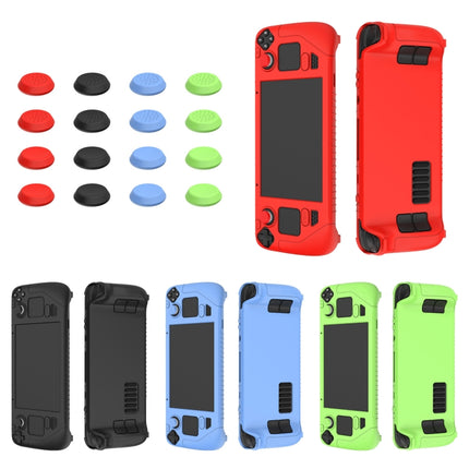 For Steam Deck Game Controller Soft Silicone Protective Cover Case With 4pcs Key Cap, SD001 (Black), SD001 (Red), SD001 (Luminous Blue), SD001 (Luminous Green)