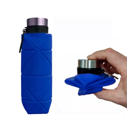 Outdoor Silicone Folding Water Cup Telescopic Water Bottle Travel Drinking Cup With Carabiner, 700ml Black, 700ml Grey, 700ml Red, 700ml Blue