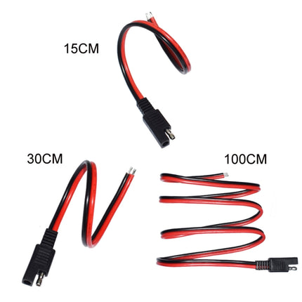 2pcs 20A Solar Car Battery SAE Power Extension Cable, 15cm, 30cm, 100cm