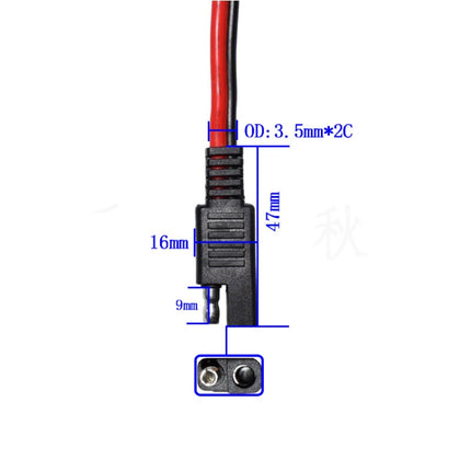 2pcs 20A Solar Car Battery SAE Power Extension Cable, 15cm, 30cm, 100cm