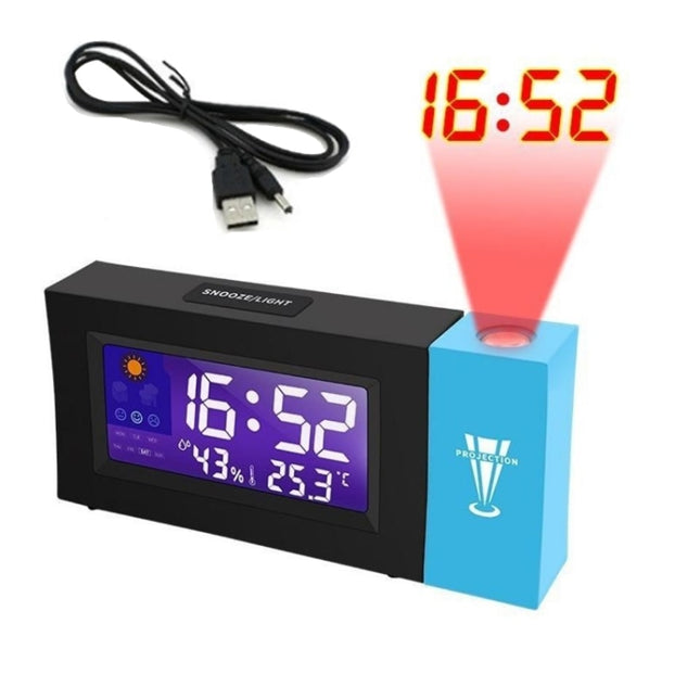 8290 Electronic Colour Screen Weather Clock Weather Forecast Projection Clock Rotatable Digital Clock