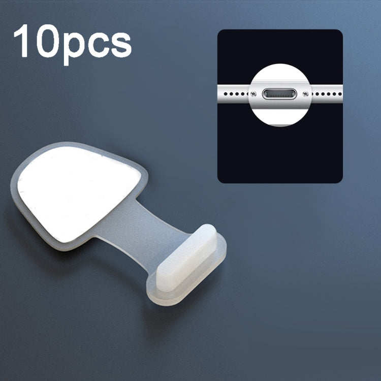 10 piezas de puerto de carga de teléfono móvil, tapón antipolvo de silicona, cubierta adhesiva posterior a prueba de pérdida, 8 pines, USB-C/Tipo-C