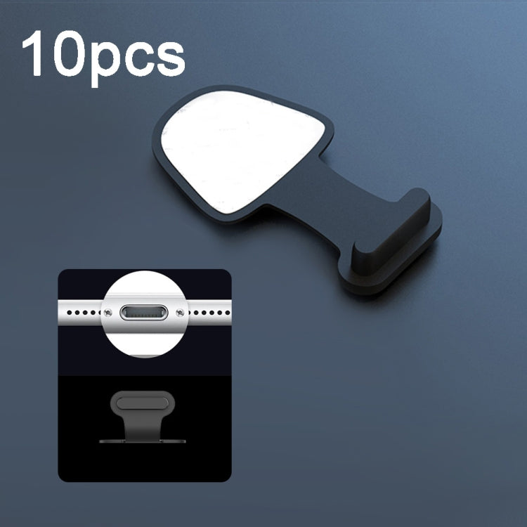 10 piezas de puerto de carga de teléfono móvil, tapón antipolvo de silicona, cubierta adhesiva posterior a prueba de pérdida, 8 pines, USB-C/Tipo-C