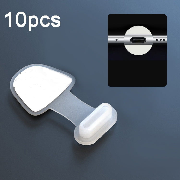10 piezas de puerto de carga de teléfono móvil, tapón antipolvo de silicona, cubierta adhesiva posterior a prueba de pérdida, 8 pines, USB-C/Tipo-C