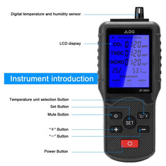 JD-3002 Carbon Dioxide Comprehensive Air Quality Temperature Humidity Detector