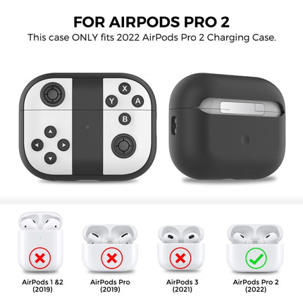 Para AirPods Pro 2 AhaStyle PT-JY08 Funda protectora de silicona dividida con dibujos animados para auriculares, JY08 (blanco y negro), JY08 (azul y rojo)