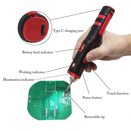USB Rechargeable Portable Wireless Soldering Iron Kit, 11075