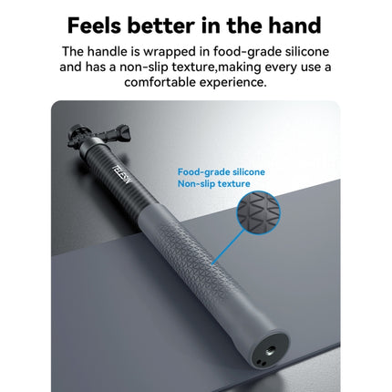 TELESIN 3M Carbon Fiber Selfie Stick Monopod  With 1/4 Screw For Action Camera, 3m