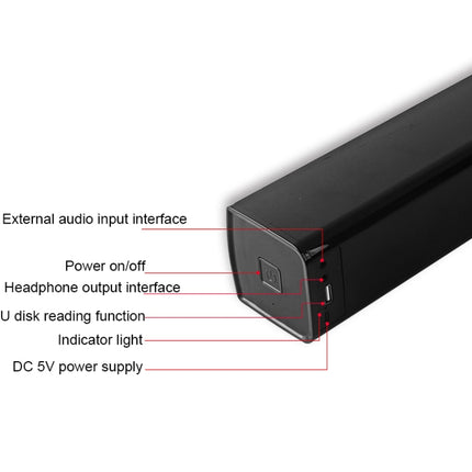 BT809S Desktop Long Gaming Bluetooth Speaker Computer USB Plug-in Intelligent Ambient Light Audio