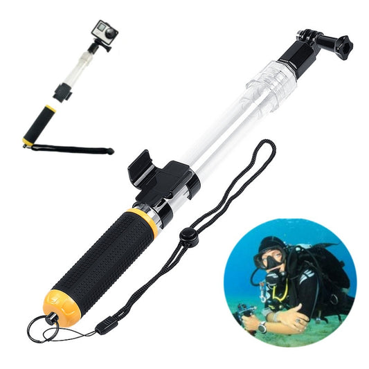 Transparent Retractable Selfie Stick Buoyancy Stick for Gopro Hero11 Black / HERO10 Black / HERO9 Black /HERO8 / HERO7 /6 /5 /5 Session /4 Session /4 /3+ /3 /2 /1, Transparent  Selfie Stick