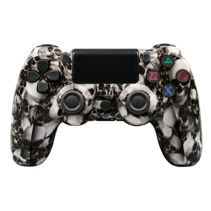 For PS4 Wireless Bluetooth Game Controller With Light Strip Dual Vibration Game Handle, White, Black, Red, Blue, Green, Rose Red, Letter, Line, Fire Ghost, Cartoon, Hulk, Skeleton, Gear, Lightning, Flame, Cloud, Burst, Wood Grain, Star Red             ...