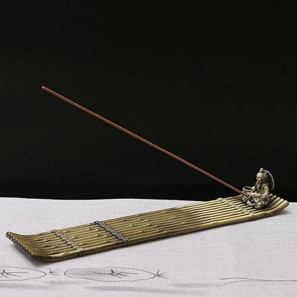 Fisherman Incense Stick Holder Insence Burner Ash Catcher Insense Stand, Fishing Boat, Bamboo Raft