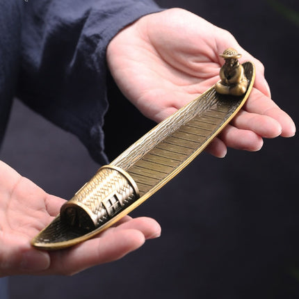 Fisherman Incense Stick Holder Insence Burner Ash Catcher Insense Stand, Fishing Boat, Bamboo Raft