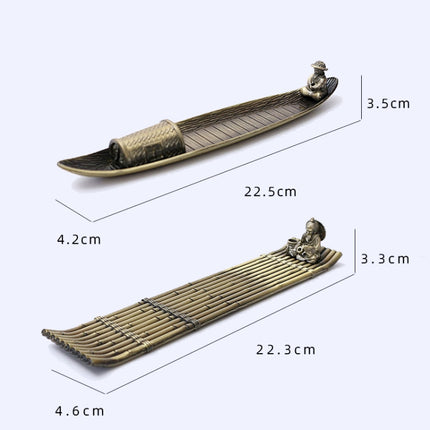 Fisherman Incense Stick Holder Insence Burner Ash Catcher Insense Stand, Fishing Boat, Bamboo Raft