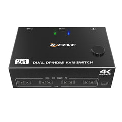 202DH DP HDMI Dual Channel KVM Switch Computer Host DP Interface Keyboard Mouse Sharing Display, 202DH